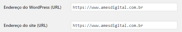 Configuração URL WordPress