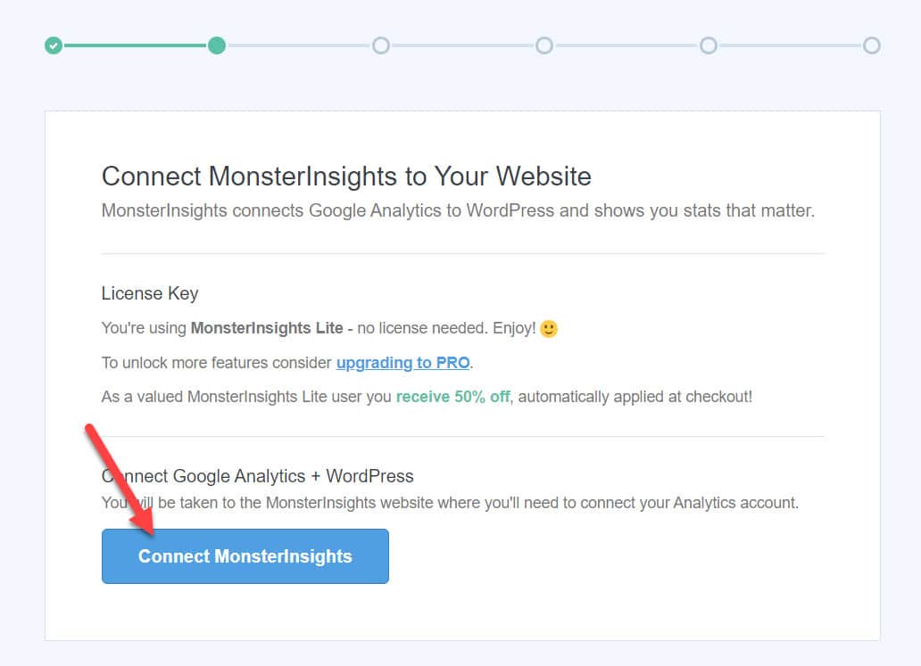 Conectando MonsterInsights ao Google Analytics