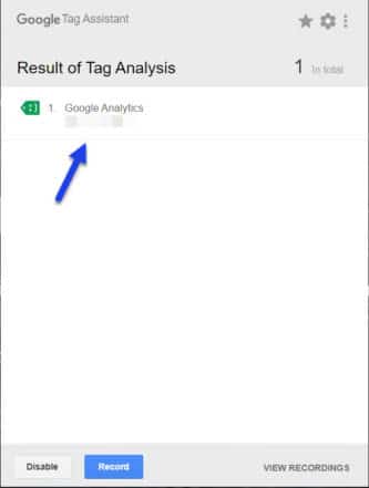 Google Analytics inspection via Tag Assistant